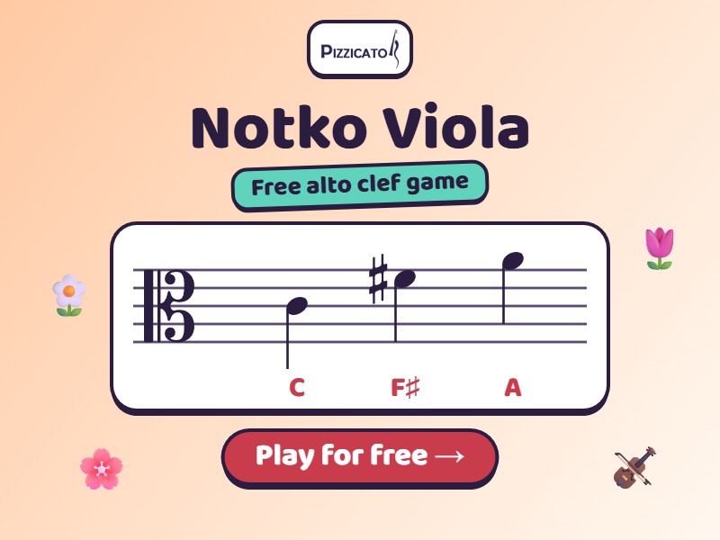 Notko Viola – free alto clef game for young violists